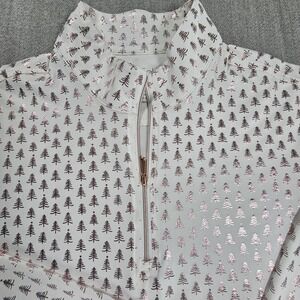 San Soleil Women's Long Sleeve 1/4 Zip Shirt White Rose Gold Pullover Sz Medium